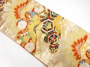 アンティーク　笠松に花模様織り出し袋帯（材料）